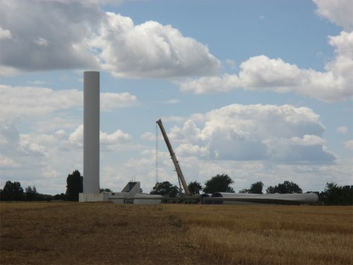 Éolienne en construction
